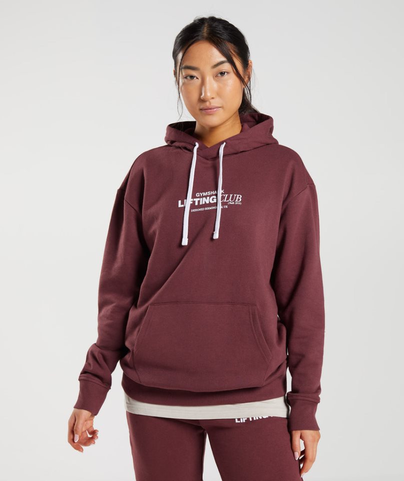 Women\'s Gymshark Social Club Oversized Hoodie Brown | NZ 7OPLJS